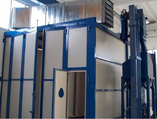 Cabina granigliatura e verniciatura esterno Cabina sabbiatura e verniciatura